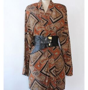 Vintage Y2K Carole Little Paisley Duster Jacket.